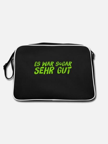 es war sogar sehr gut - Retro Tasche - Schwarz/Weiß - Hinten