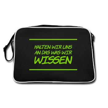 halten wir uns an die Fakten - Retro Tasche - Schwarz/Weiß - Hinten