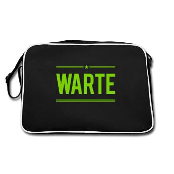 hör auf - Retro Tasche - Schwarz/Weiß - Hinten