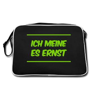 das ist mein voller Ernst - Retro Tasche - Schwarz/Weiß - Hinten