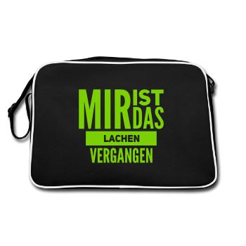 das finde ich nicht lustig - Retro Tasche - Schwarz/Weiß - Hinten