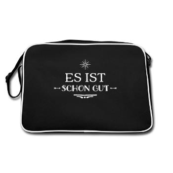 bleib locker - Retro Tasche - Schwarz/Weiß - Hinten
