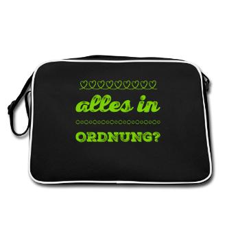 wie geht es dir? - Retro Tasche - Schwarz/Weiß - Hinten
