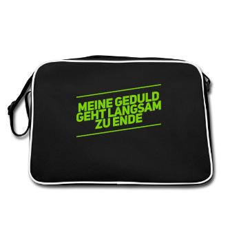 geduldig war gestern - Retro Tasche - Schwarz/Weiß - Hinten