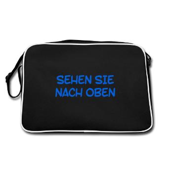 richte den Blick nach oben - Retro Tasche - Schwarz/Weiß - Hinten