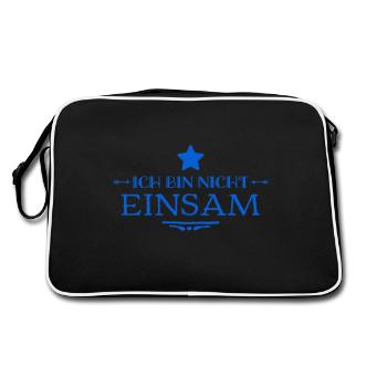 nicht einsam - Retro Tasche - Schwarz/Weiß - Hinten