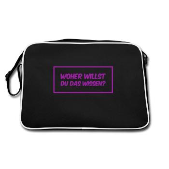 wie kannst du das sagen - Retro Tasche - Schwarz/Weiß - Hinten