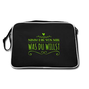 ich gebe alles - Retro Tasche - Schwarz/Weiß - Hinten