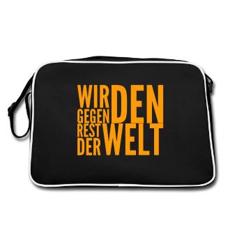 keiner hält uns auf - Retro Tasche - Schwarz/Weiß - Hinten
