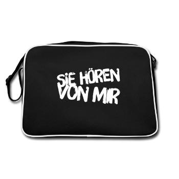 wir haben ein Problem - Retro Tasche - Schwarz/Weiß - Hinten