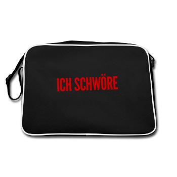 ich bin verlässlich - Retro Tasche - Schwarz/Weiß - Hinten