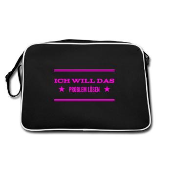 kein Problem - Retro Tasche - Schwarz/Weiß - Hinten