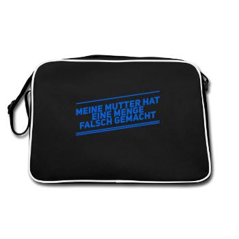 meine Mutter hat ne Menge falsch gemacht - Retro Tasche - Schwarz/Weiß - Hinten