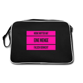 Fehler einer Mutter - Retro Tasche - Schwarz/Weiß - Hinten