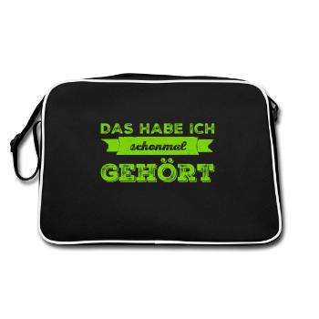 das kenn ich doch - Retro Tasche - Schwarz/Weiß - Hinten