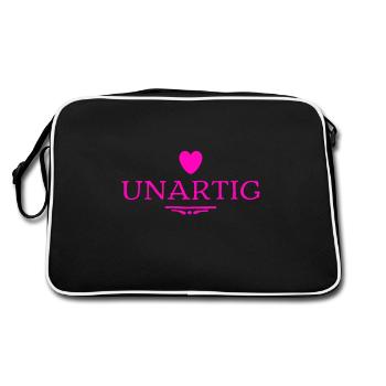 ich bin frech - Retro Tasche - Schwarz/Weiß - Hinten