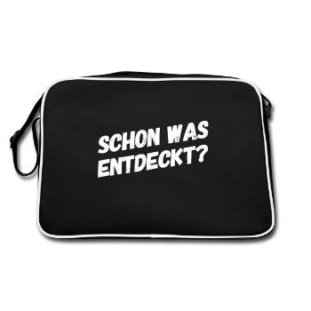 Kannst du was entdecken? - Retro Tasche - Schwarz/Weiß - Hinten