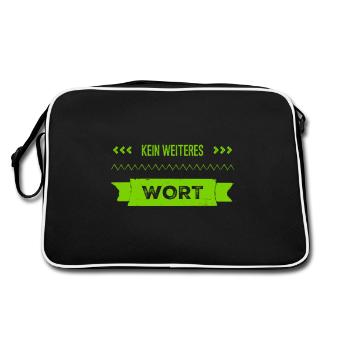 kein weiteres Wort - Retro Tasche - Schwarz/Weiß - Hinten
