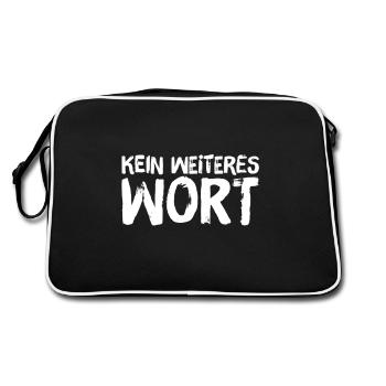 halt die Klappe - Retro Tasche - Schwarz/Weiß - Hinten