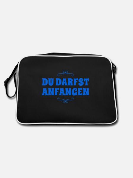 du beginnst - Retro Tasche - Schwarz/Weiß - Hinten