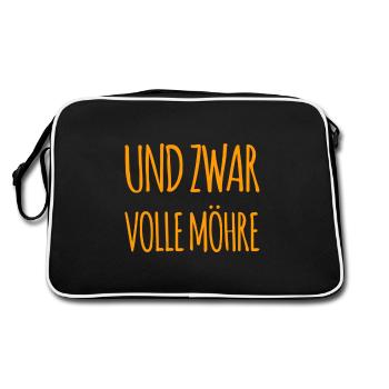 volle Möhre - Retro Tasche - Schwarz/Weiß - Hinten
