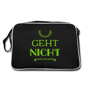 ich will nicht - Retro Tasche - Schwarz/Weiß - Hinten