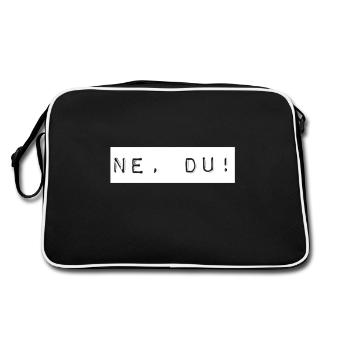 Nein, du! - Retro Tasche - Schwarz/Weiß - Hinten