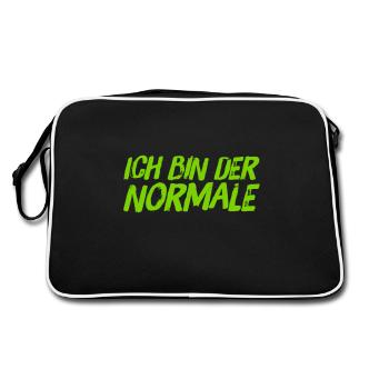 ich bin normal - Retro Tasche - Schwarz/Weiß - Hinten