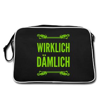 voll dämlich - Retro Tasche - Schwarz/Weiß - Hinten
