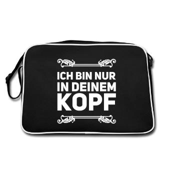 in deinem Kopf - Retro Tasche - Schwarz/Weiß - Hinten