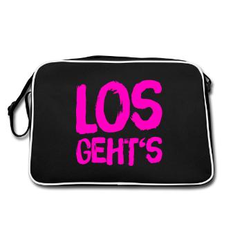 auf geht es - Retro Tasche - Schwarz/Weiß - Hinten