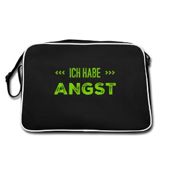 ich fühle Angst - Retro Tasche - Schwarz/Weiß - Hinten
