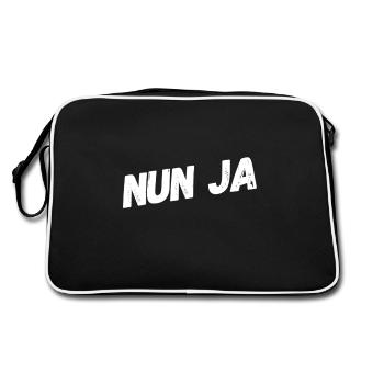 ich weiß es nicht - Retro Tasche - Schwarz/Weiß - Hinten