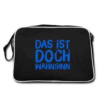 Wahnsinn - Retro Tasche - Schwarz/Weiß - Hinten