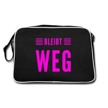 kommt bitte nicht näher - Retro Tasche - Schwarz/Weiß - Hinten