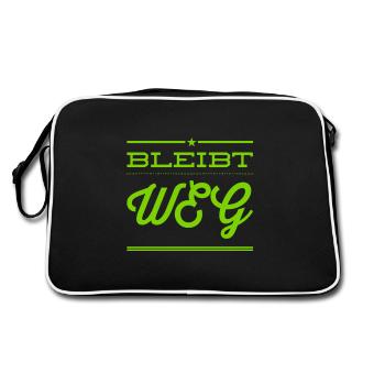 Abstand halten - Retro Tasche - Schwarz/Weiß - Hinten