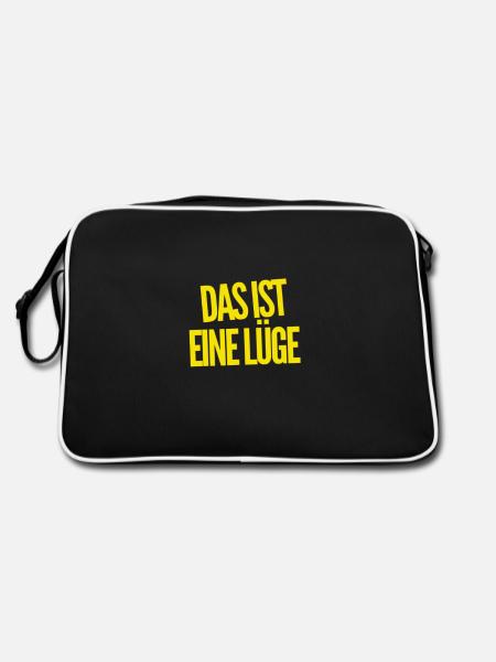 das ist eine Lüge - Retro Tasche - Schwarz/Weiß - Hinten