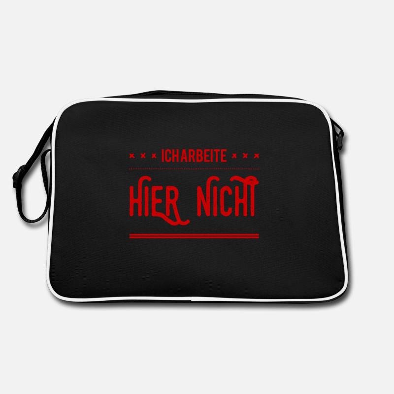 ich arbeite hier nicht - Retro Tasche - Schwarz/Weiß