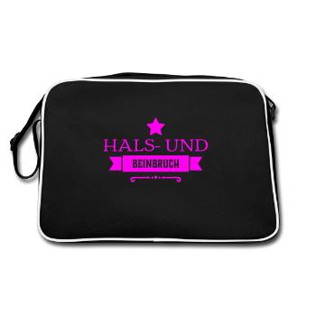 viel Glück - Retro Tasche - Schwarz/Weiß - Hinten