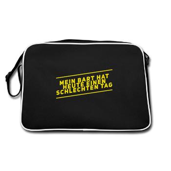 ich und mein Bart - Retro Tasche - Schwarz/Weiß - Hinten