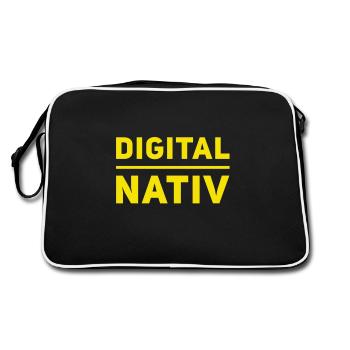 so sieht ein digital nativ aus - Retro Tasche - Schwarz/Weiß - Hinten