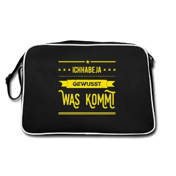 ich habe gewusst was kommt - Retro Tasche - Schwarz/Weiß - Hinten