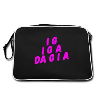Gespräch auf bayrisch - Retro Tasche - Schwarz/Weiß - Hinten