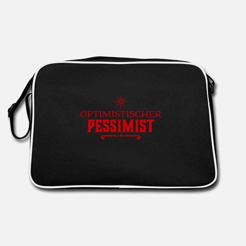 Pessimist - Retro Tasche - Schwarz/Weiß