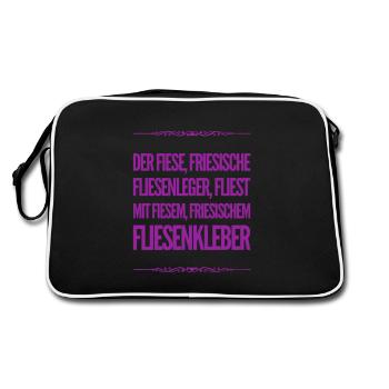 fieser Fliesenkleber - Retro Tasche - Schwarz/Weiß - Hinten