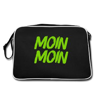 ich grüße dich - Retro Tasche - Schwarz/Weiß - Hinten