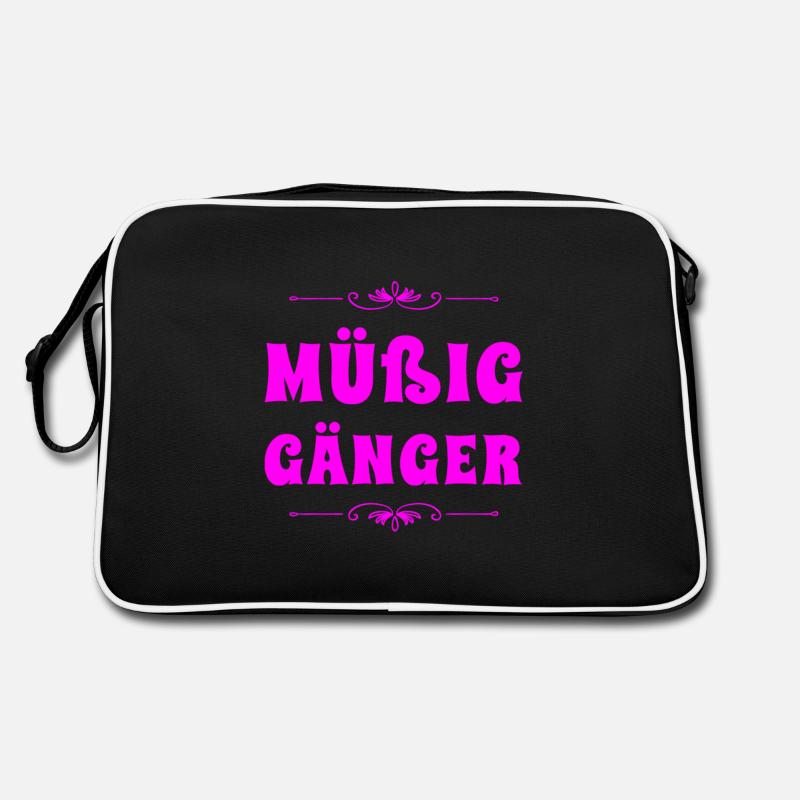 vor dir steht ein Müßiggänger - Retro Tasche - Schwarz/Weiß