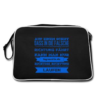 the right direction - Retro Bag - black/white - Back
