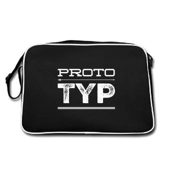 einfach ein Prototyp - Retro Tasche - Schwarz/Weiß - Hinten