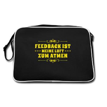 Feedback ist wunderbar - Retro Tasche - Schwarz/Weiß - Hinten